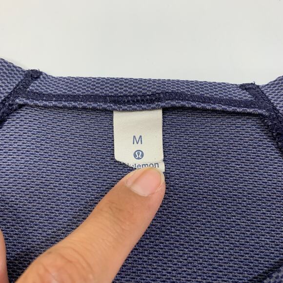 Lululemon Shirt Mens Medium Nautical All Terrain Short Sleeve Reflective Vented - Picture 4 of 10